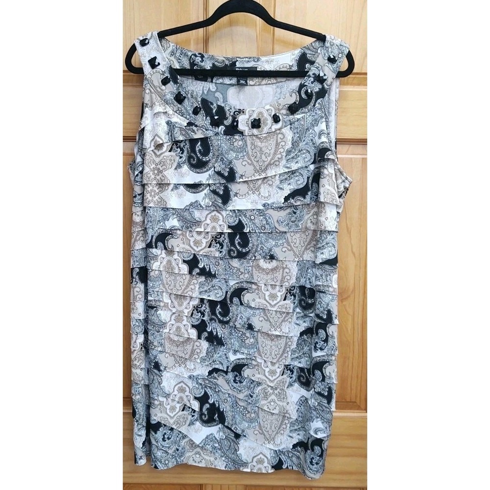 Style & Co. Women's 1X Ruffles Down Front Beaded Neckline Pullover